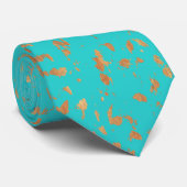 Bronze Spritzer Turquoise Neck Tie Krawatte (Gerollt)