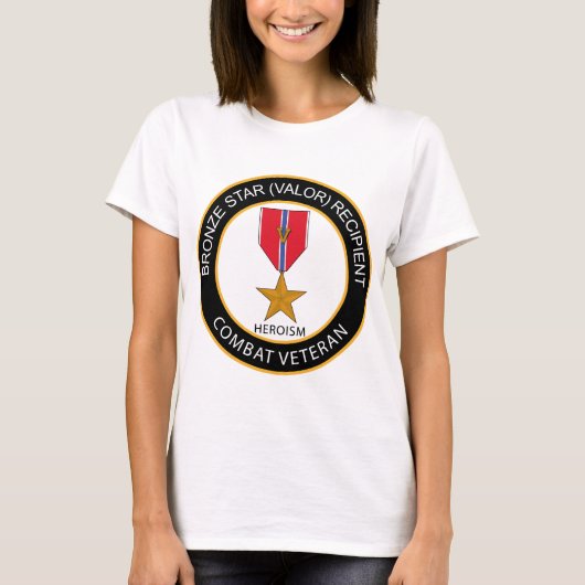 Bronze-Star-Empfänger-Kampf Veteran T-Shirt (Vorderseite)