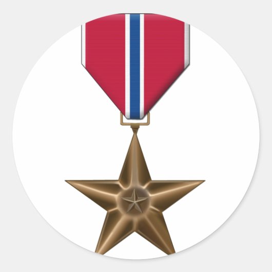 Bronze-Star-Medaille Runder Aufkleber (Vorderseite)