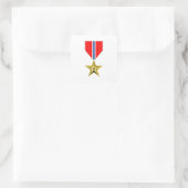 BRONZE STAR MEDAL QUADRATISCHER AUFKLEBER (Tasche)