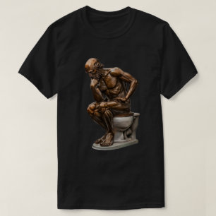 Bronze-Statue "The Thinker"-Spaß T-Shirt