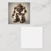 Bronze-Steampunk-Roboterskulptur Begleitkarte (Vorne/Hinten)