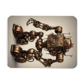 Bronze-Steampunk-Roboterskulptur Magnet (Horizontal)