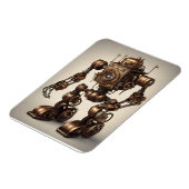 Bronze-Steampunk-Roboterskulptur Magnet (Linke Seite)