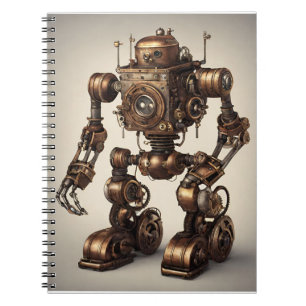 Bronze-Steampunk-Roboterskulptur Notizblock
