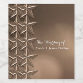 Bronze-Sterne & Elegante Bokeh Weinkeller und Wein Weinetikett (Einzelnes Label)