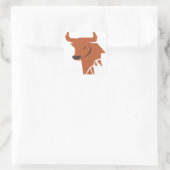 Bronze Stier Silhouette Sternzeichen Quadratischer Aufkleber (Tasche)