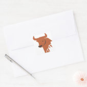 Bronze Stier Silhouette Sternzeichen Quadratischer Aufkleber (Umschlag)