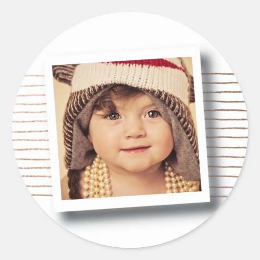 Bronze Strips Weihnachtsrahmen Foto Sticker (Vorderseite)