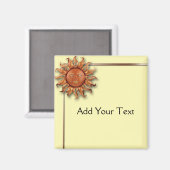 Bronze Sun auf Creme Background Magnet (Vorderseite/Rückseite)