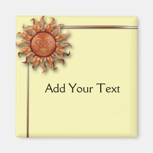 Bronze Sun auf Creme Background Magnet (Vorne)