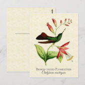 Bronze-Tegelbahn Hummingbird Vintag Art Postkarte (Vorne/Hinten)