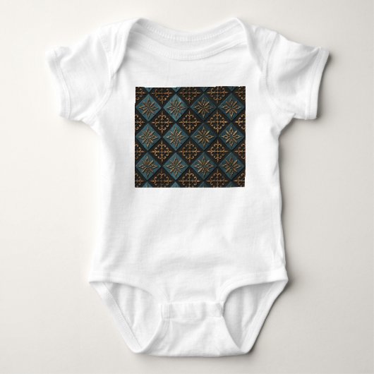 Bronze Textur mit Schnitzmuster. Baby Strampler (Vorderseite)