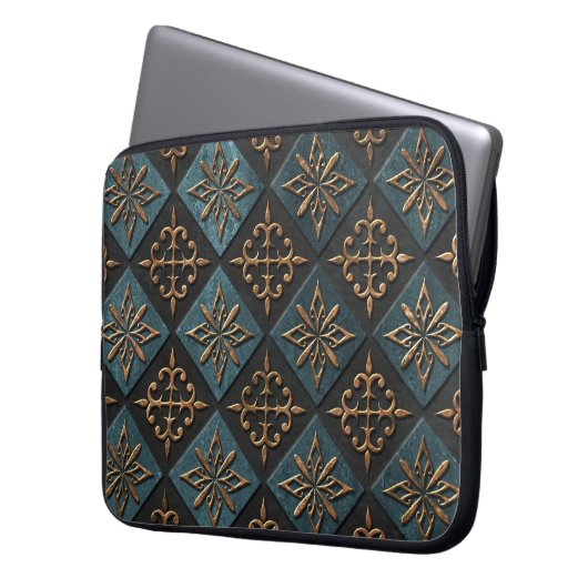 Bronze Textur mit Schnitzmuster. Laptopschutzhülle (Vorderseite Links)