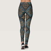 Bronze Textur mit Schnitzmuster. Leggings (Rückseite)