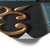 Bronze Textur mit Schnitzmuster. Poster (Ecke)