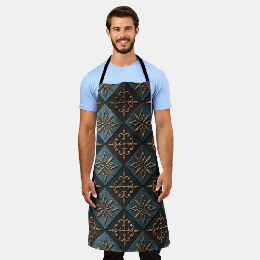 Bronze Textur mit Schnitzmuster. Schürze (Getragen)