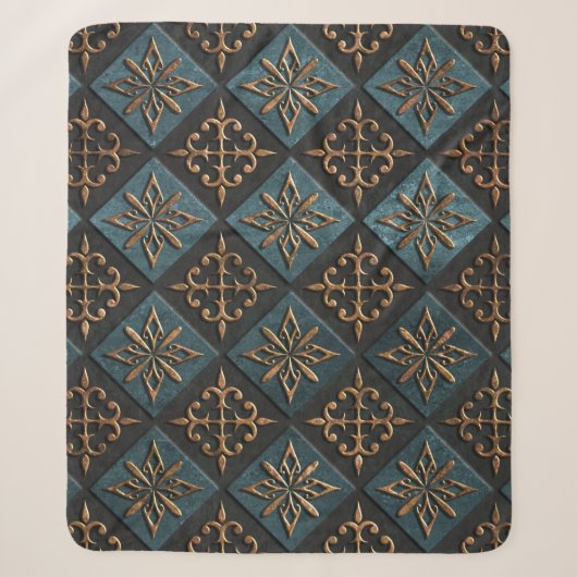 Bronze Textur mit Schnitzmuster. Sherpadecke (Vorderseite)