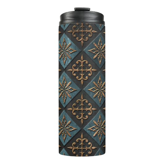 Bronze Textur mit Schnitzmuster. Thermosbecher (Vorderseite)
