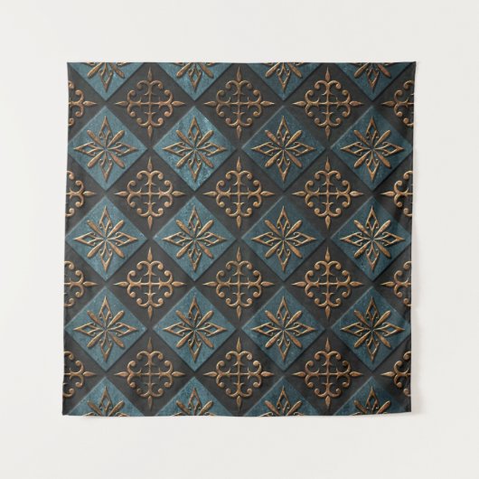 Bronze Textur mit Schnitzmuster. Wandteppich (Vorderseite)