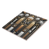 Bronze-Ton und Silber-Tone-Jugendstil Fliese (Seite)