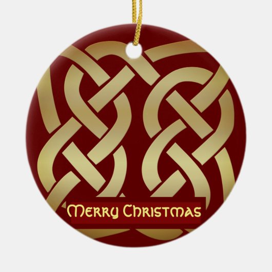 Bronze Tone Celtic Knot Keramik Ornament (Vorne)