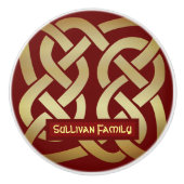 Bronze Tone Celtic Knot Keramikknauf (Vorderseite)