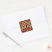Bronze Tone Celtic Knot Quadratischer Aufkleber (Umschlag)