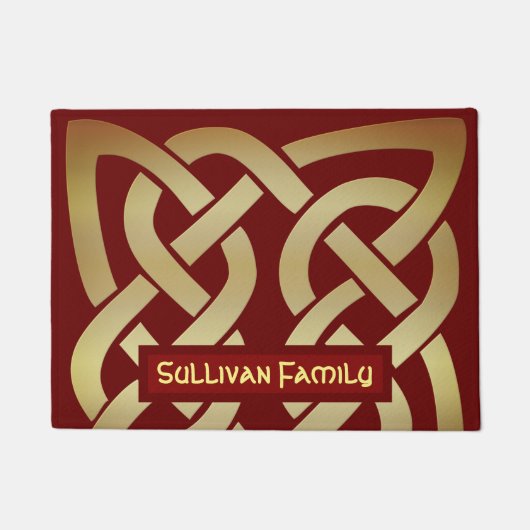 Bronze-Tone-keltischer Knoten Fußmatte (Vorderseite)