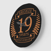 Bronze traditionellen Hochzeitstag 19 Jahre Große Wanduhr (Winkel)
