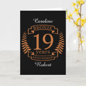 Bronze traditionellen Hochzeitstag 19 Jahre Karte (Gelbe Blume)