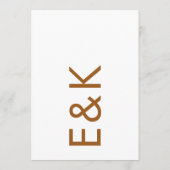 Bronze Ultra moderne Monogram Wüste Terracotta Einladung (Rückseite)