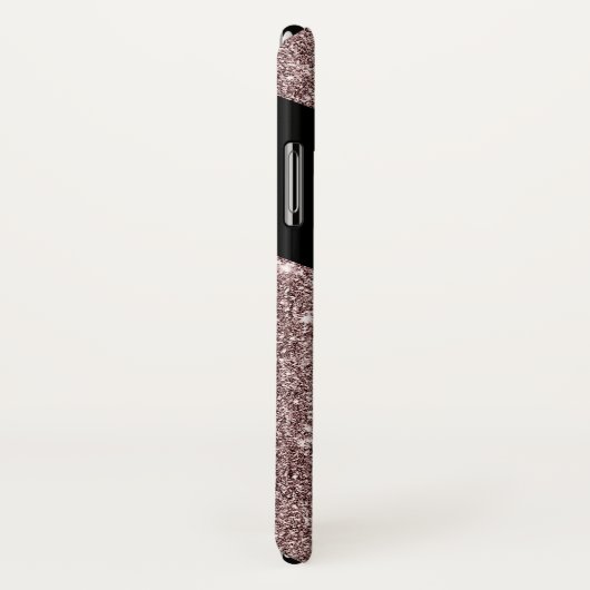 Bronze und Glitzer, elegante Monogramm Case-Mate iPhone Hülle (Hinten/Rechts)