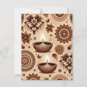 Bronze und Gold Diwali druckbares Scrapbook Einladung (Vorderseite)