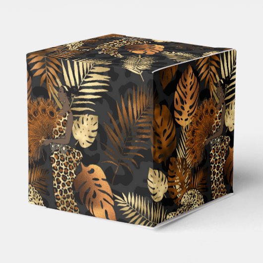 Bronze und Gold Leopard Geschenkschachtel (Rückseite)