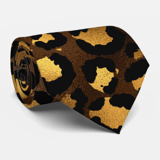 Bronze- und Gold-Leopardenprint Krawatte