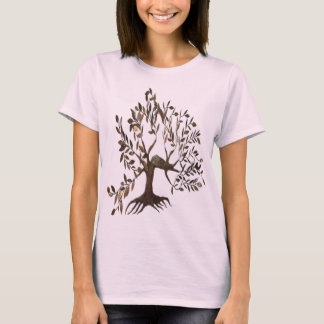 Bronze- und Gold-Metallbaum-Wanddekoration T-Shirt