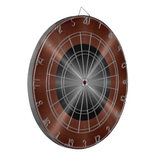 Bronze- und Graustahlmetall Dartscheibe (Vorderseite Links)