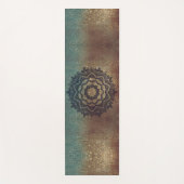 Bronze und Green Shimmery Mandala Yoga Mat Yogamatte (Vorderseite)