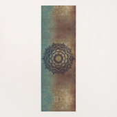 Bronze und Green Shimmery Mandala Yoga Mat Yogamatte (Rückseite)