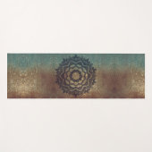 Bronze und Green Shimmery Mandala Yoga Mat Yogamatte (Vorderseite (Horizontal))