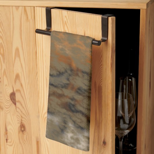 Bronze- und Kupfermarmor Abstrakt Geschirrtuch (Drittel gefaltet)