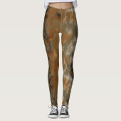 Bronze- und Kupfermarmor Abstrakt Leggings (Vorderseite)