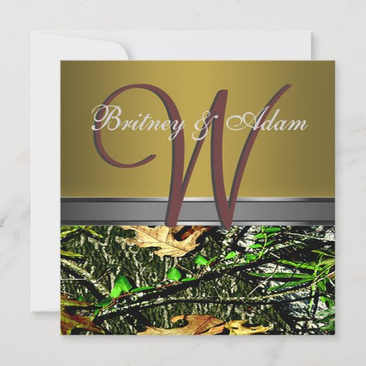 Bronze und moosige grüne einladung (Vorderseite)