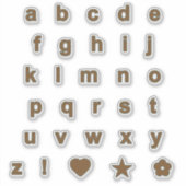 Bronze- und Sage-Farbbuchstaben Alphabet-Monogramm Aufkleber (Vorderseite)