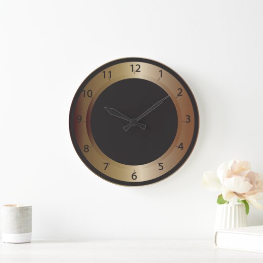 Bronze und schwarze Mauer Große Wanduhr (Zuhause)