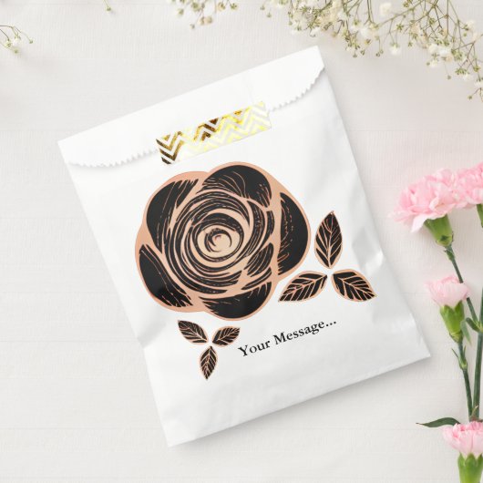 Bronze- und Schwarze Rose mit Blätter Geschenktütchen (Versiegelt)