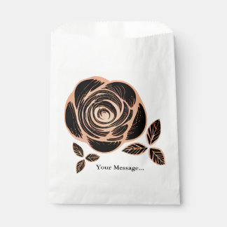 Bronze- und Schwarze Rose mit Blätter Geschenktütchen