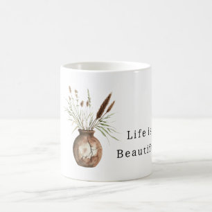 Bronze-Vase-Pflanzen Kaffeetasse