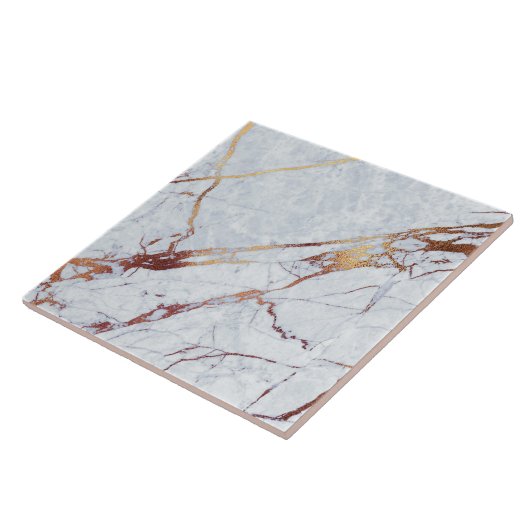 Bronze Veined White Marble ID1182b Fliese (Seite)